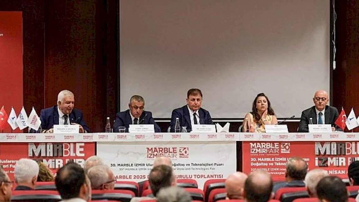 Başkan Tugay mermer sektörünün temsilcileriyle buluştu İzmir MARBLE 2025'e hazırlanıyor