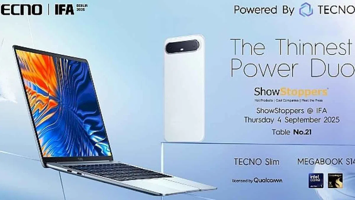 TECNO, IFA ShowStoppers 2025'te TECNO Slim Akıllı Telefonlarını ve Yapay Zeka Destekli Dizüstü Bilgisayarlarını Tanıtacak