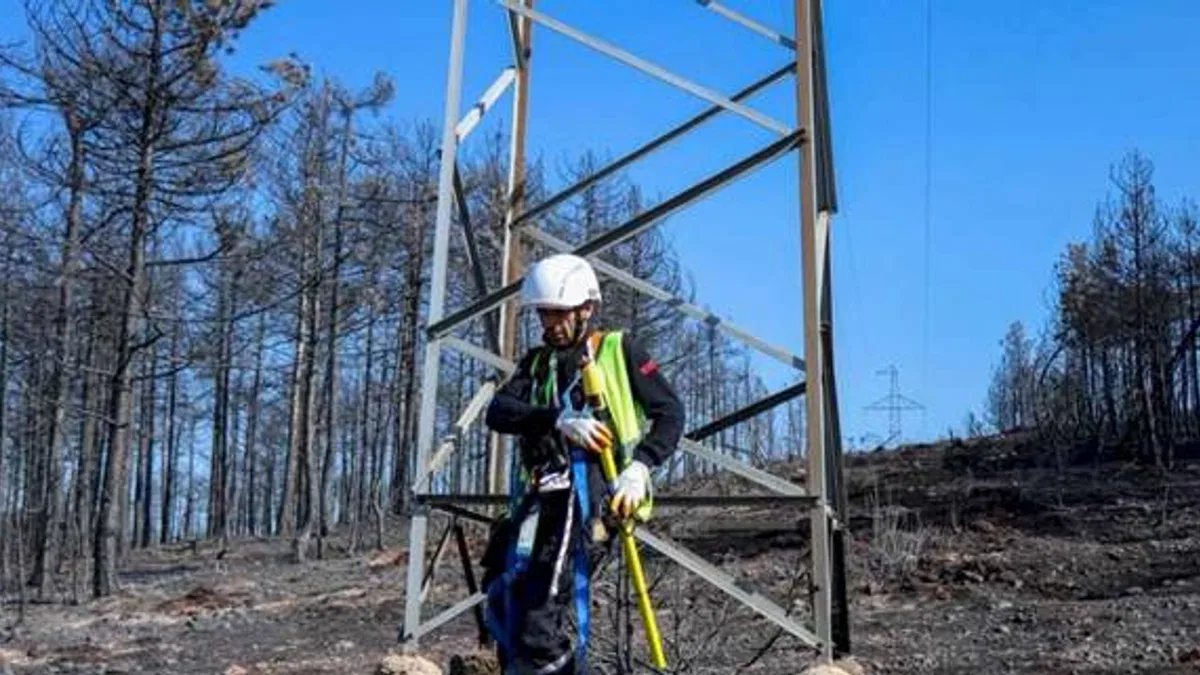 Bursa'daki yangın bölgesinde enerji hatları onarılıyor