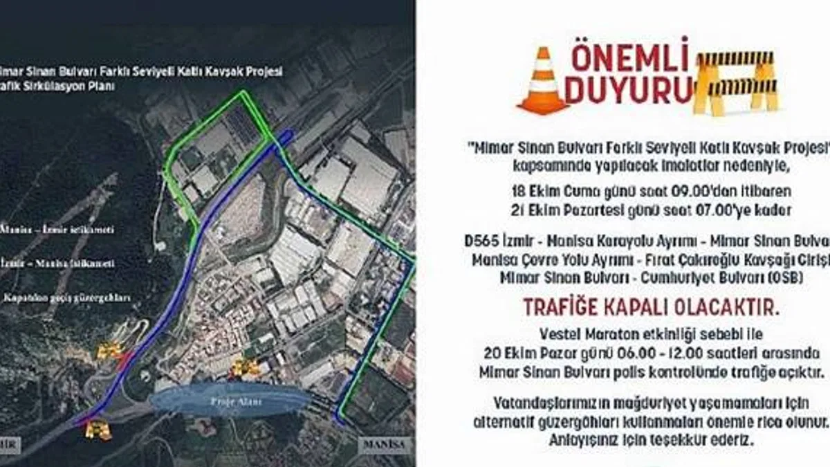 Mimar Sinan Bulvarı'nda Önemli Düzenleme