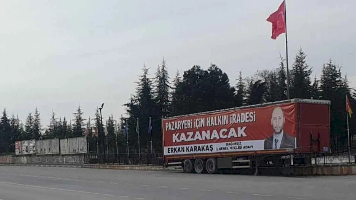 Reklamın iyisi kötüsü olmaz! Bağımsız adayın reklam TIR'ı gündem oldu
