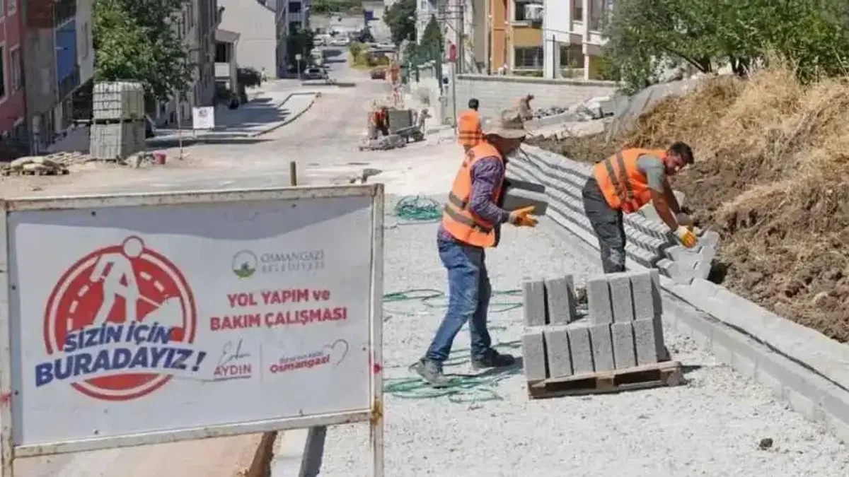 Bursa'da Akpınar yollarına Osmangazi eli