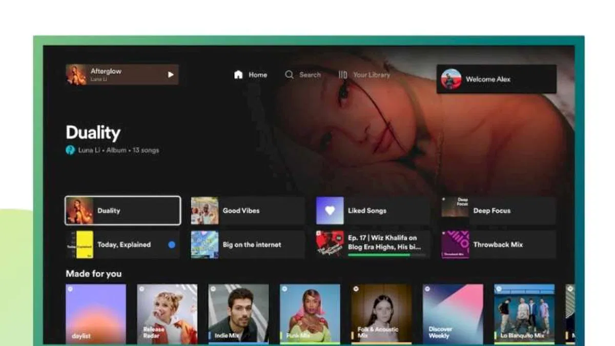 Spotify TV Uygulaması Yeni Ana Sayfa Görünümü İle Güncellendi