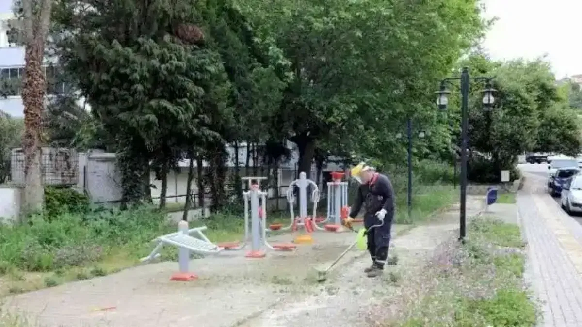 Mudanya'da park ve yeşil alanlara bakım