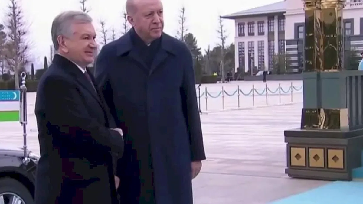 Özbekistan Cumhurbaşkanı Mirziyoyev Beştepe'de