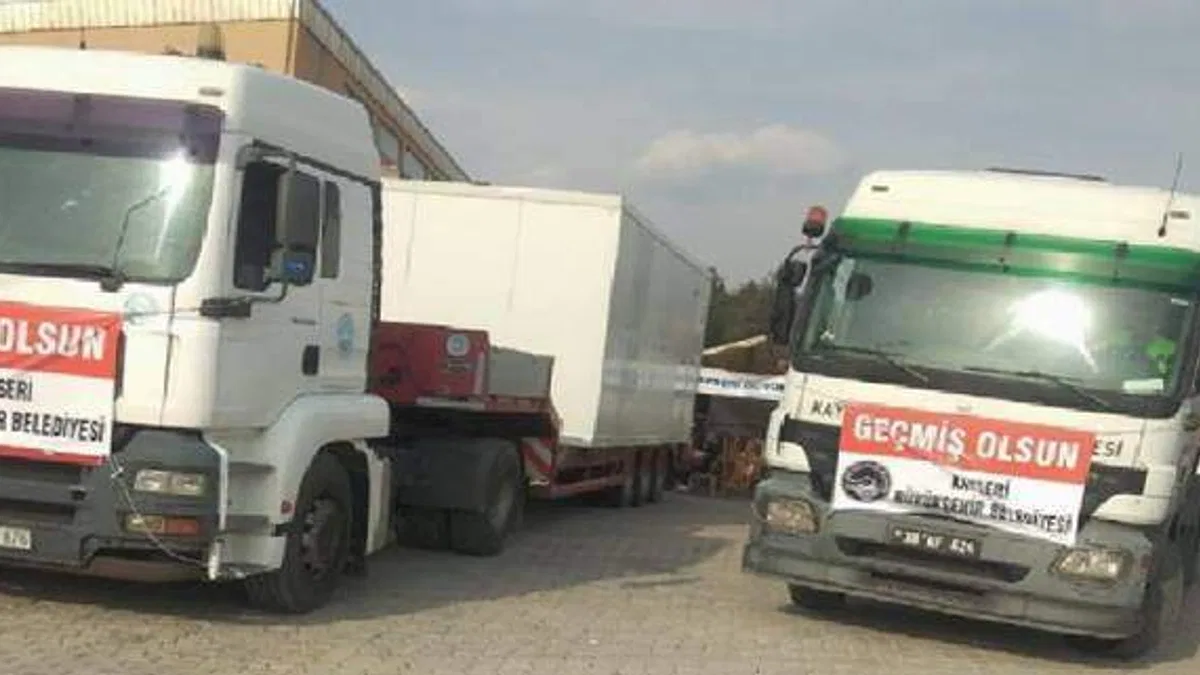 Kayseri'den deprem bölgesine tam destek