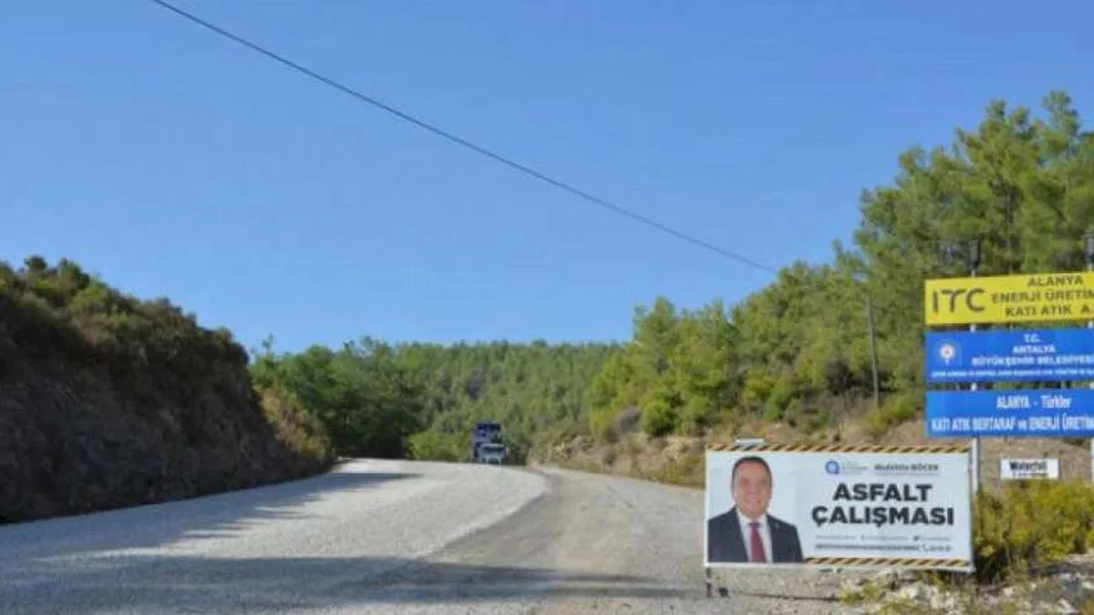 Alanya Katı Atık Tesisi yolu asfaltlandı