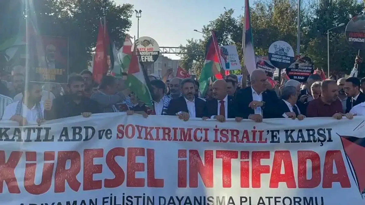 Adıyaman’da Filistin’e destek yürüyüşü