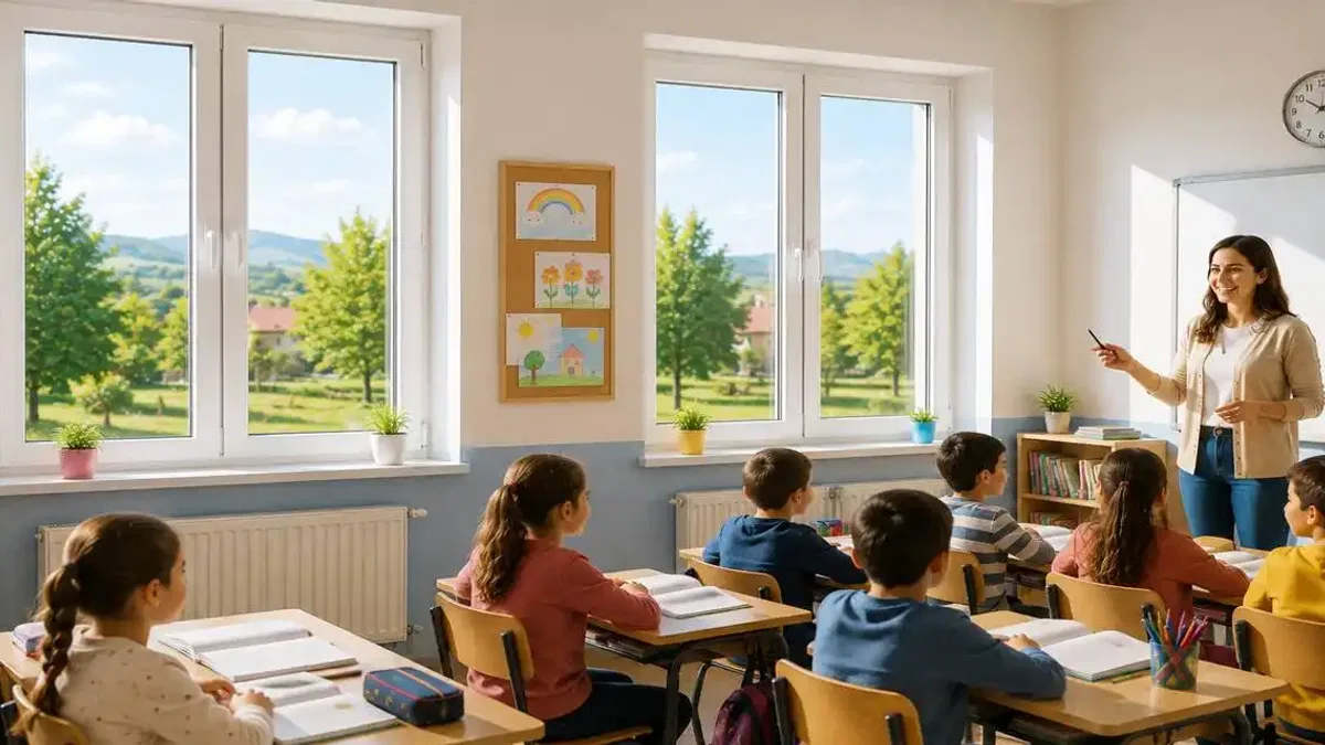 KOMPEN 30. yılında kırsal bölgelerdeki okulların pencerelerini yeniliyor