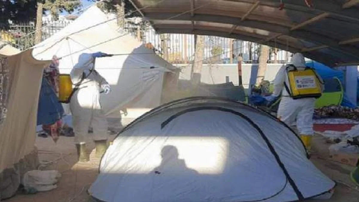 Deprem bölgesi ilaçlanıyor
