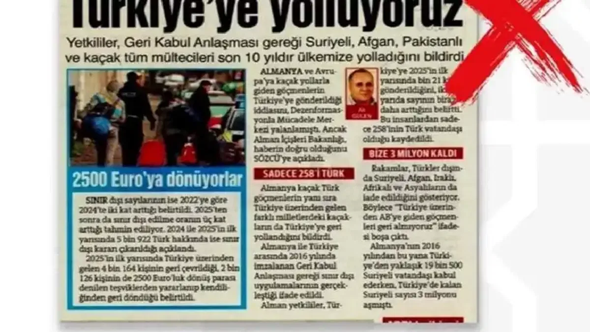 'Almanya Kaçak Göçmenleri Türkiye'ye gönderiyor' iddialarına DMM'den yalanlama