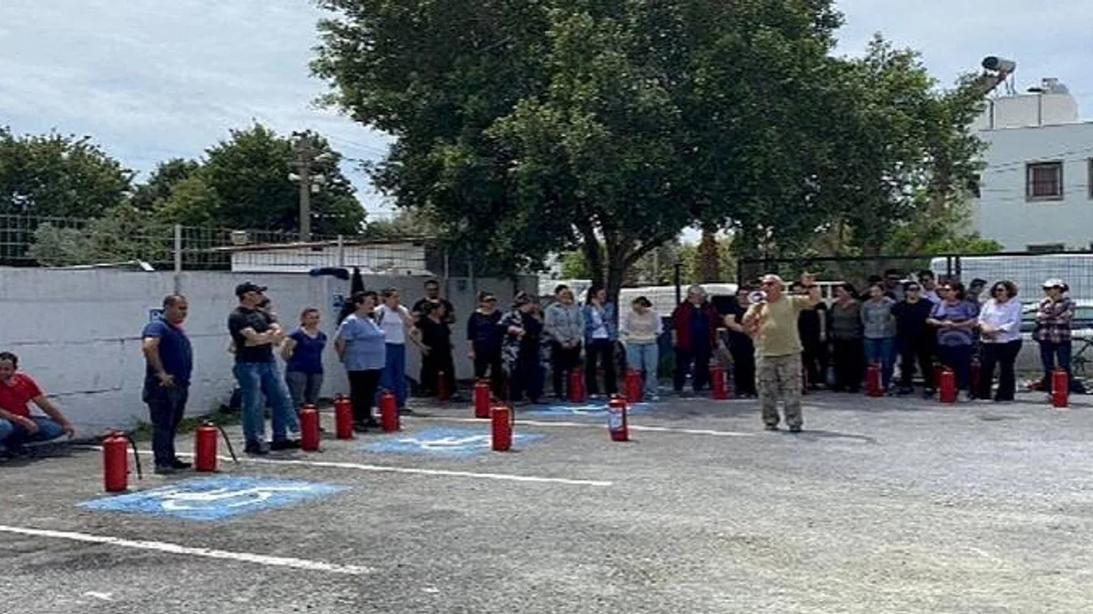Bodrum Belediye AŞ personeline yangın müdahale konularında eğitim verildi
