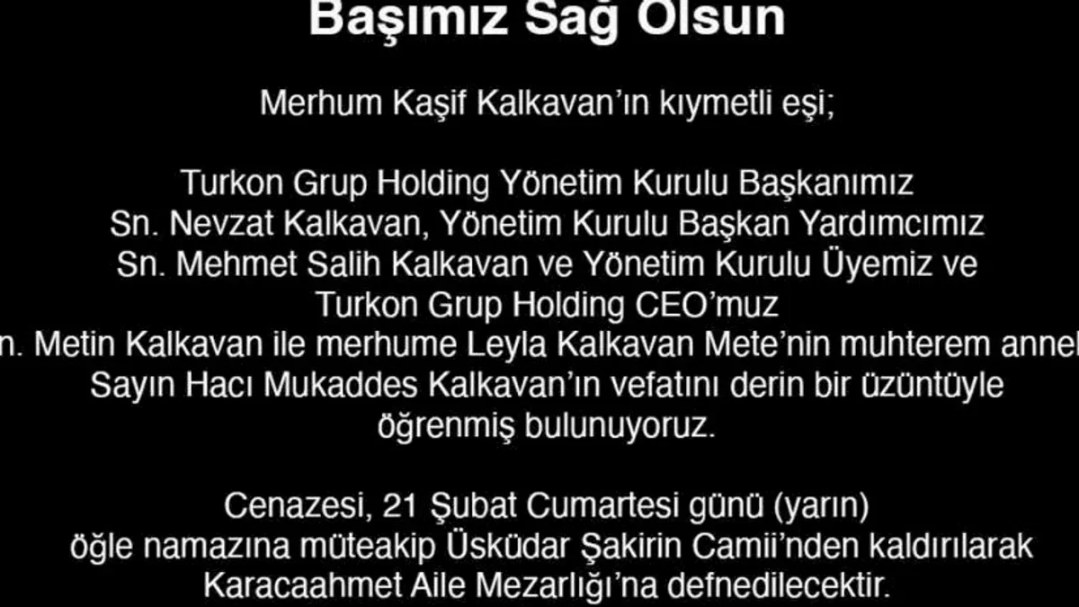 Turkon Holding'in Acı Günü
