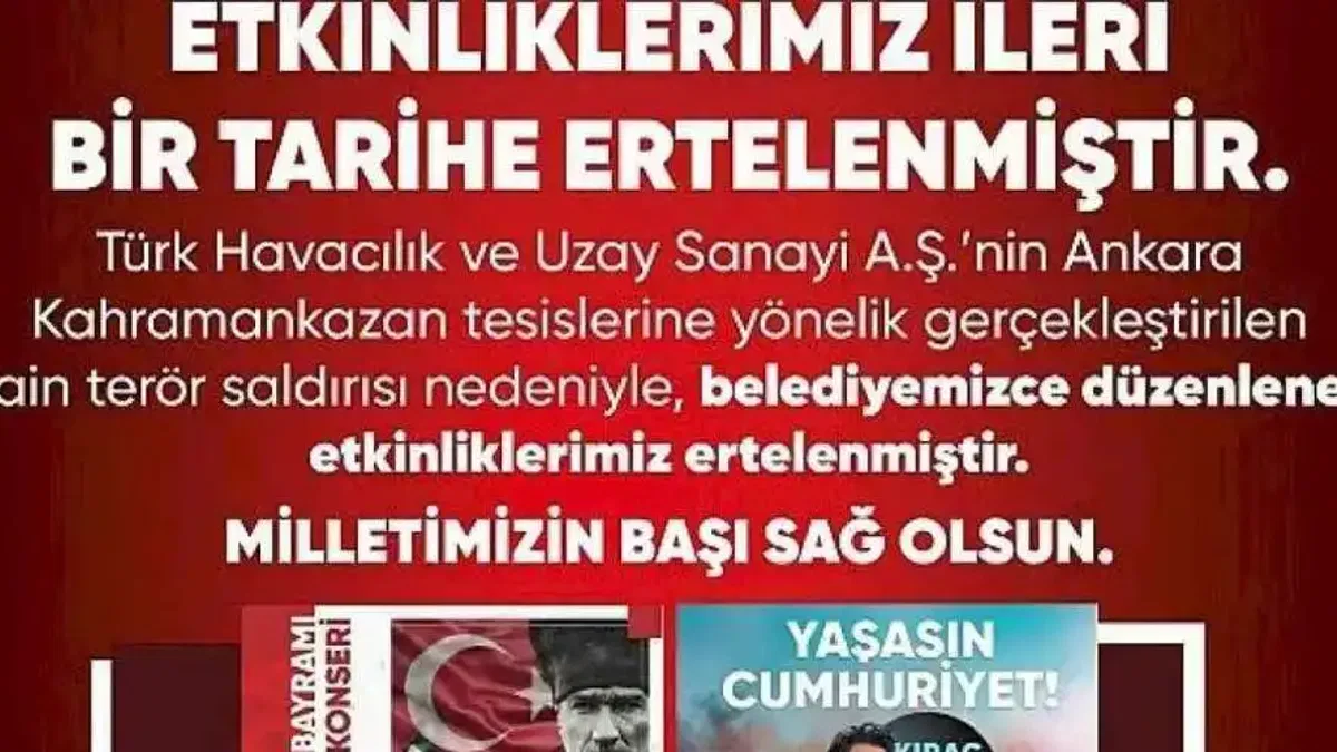 Karşıyaka'da konser ve törenler ertelendi