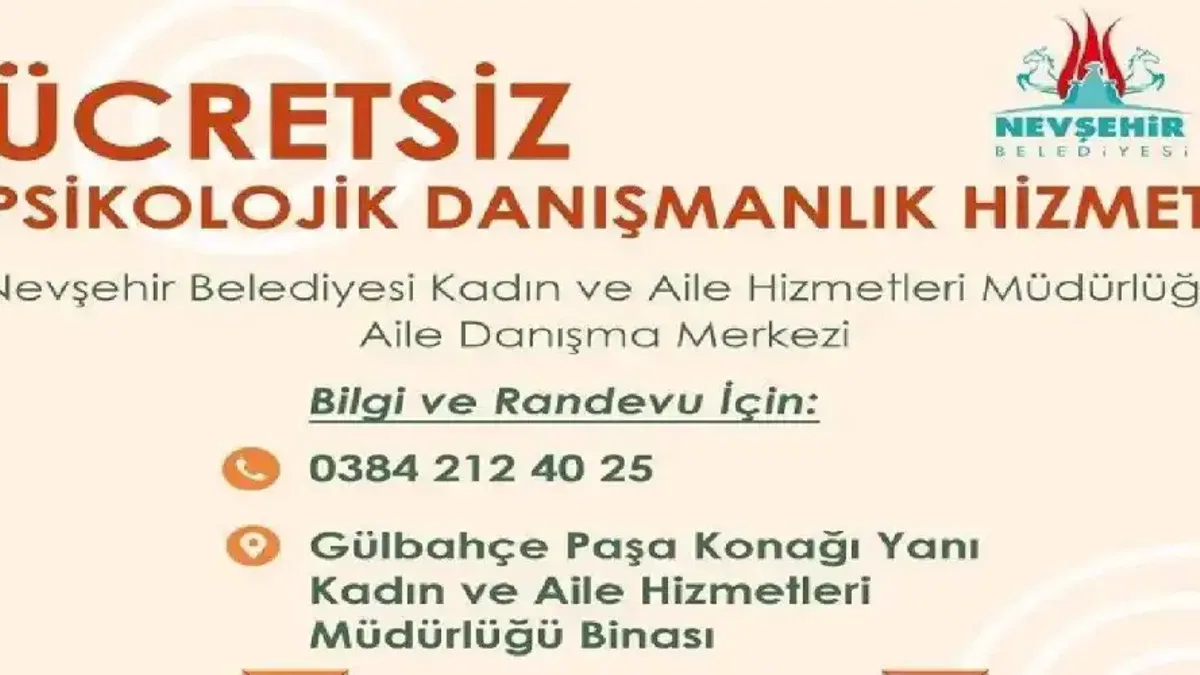 Nevşehir Belediyesi'nden ailelere ücretsiz psikolojik destek
