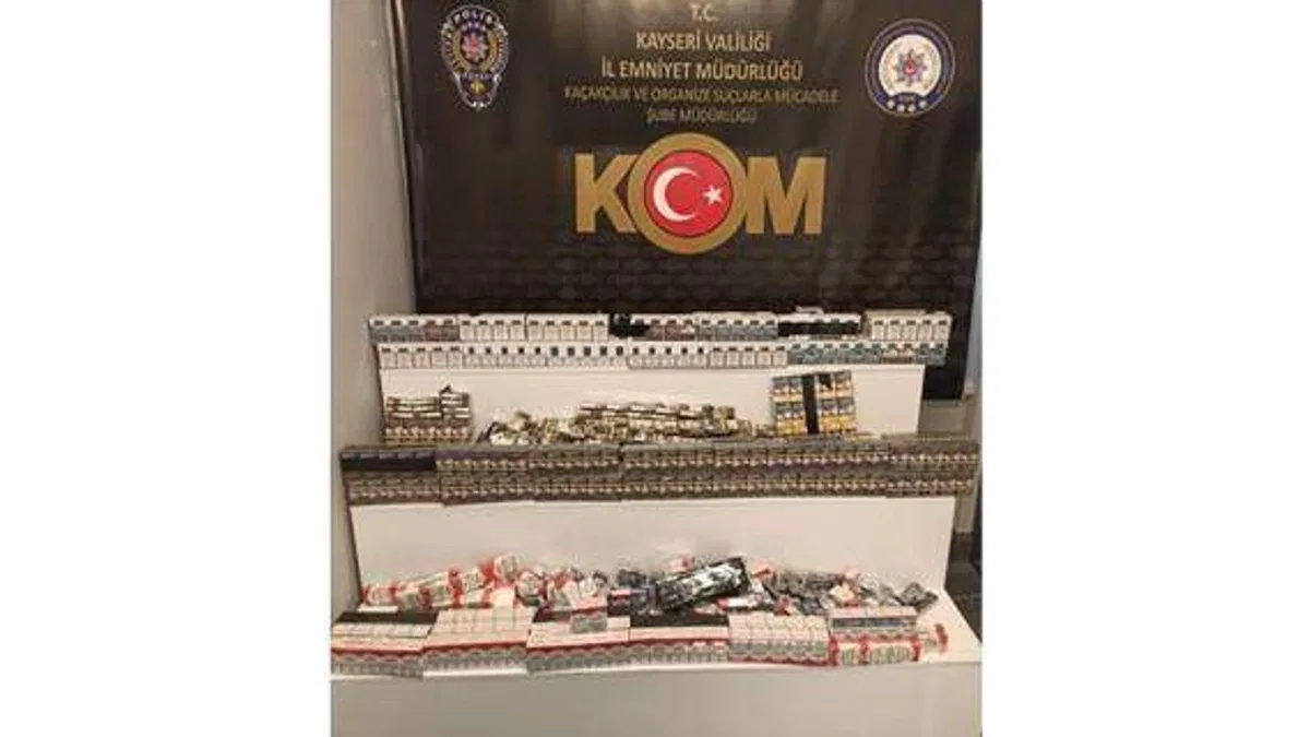 Kayseri'de kaçak tütün ve sigara ele geçirildi