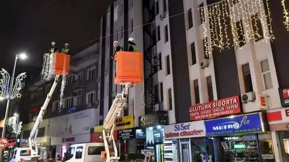 Kayseri sokaklarına LED'li düzenleme