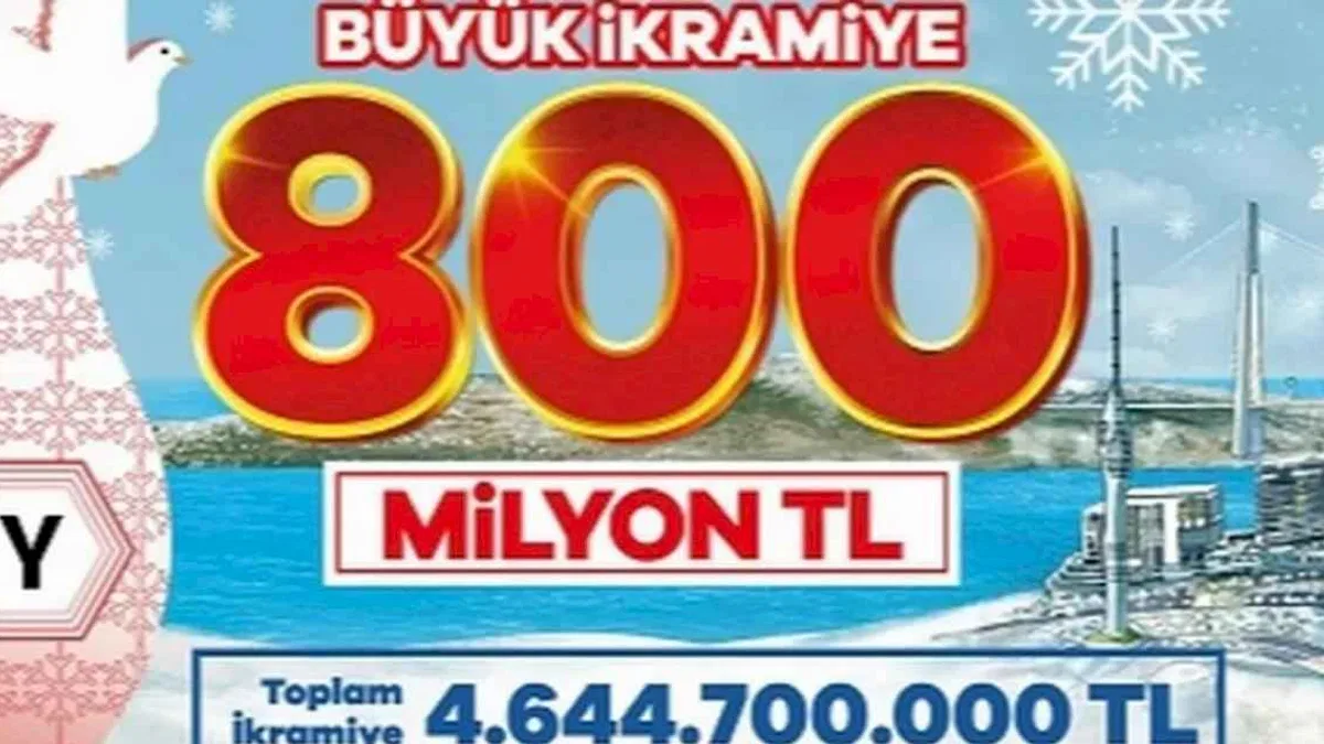 800 milyon TL ikramiyeli yılbaşı biletleri dağıtıma çıkıyor